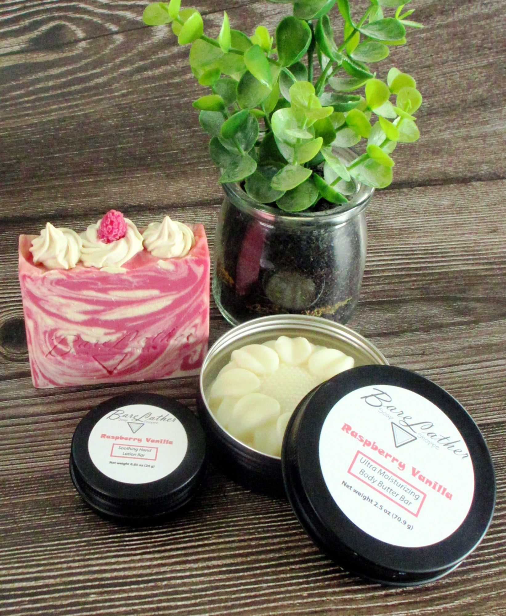 Raspberry Vanilla Hand Lotion Bar - Bare Lather Soap Shoppe