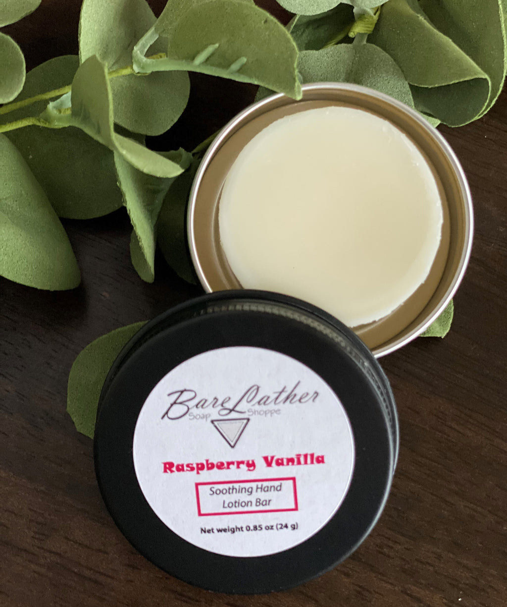 Raspberry Vanilla Hand Lotion Bar - Bare Lather Soap Shoppe